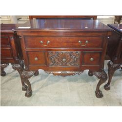 Mahogany Finish Chippendale Ball Claw Foot 4 Drawer Dresser