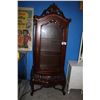 Image 1 : ORNATE DARK WOOD GLASS DOOR CABINET