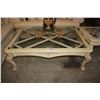 Image 2 : 3 PIECE GLASS-TOP WHITE WOOD COFFEE & END TABLE SET