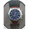 Image 2 : CITIZEN ECO-DRIVE 100M WATER RESISTANT STAINLESS STEEL WATCH WITH GENUINE LEATHER STRAP IN BOX