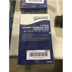  NEW Williams 7-Piece Stubby Combination Wrench Set