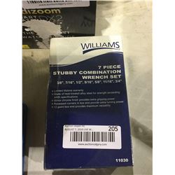 NEW Williams 7-Piece Stubby Combination Wrench Set