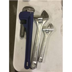 NEW Lot of 3 Williams Wrenches 14" pipe, 14" and 8" Crescent