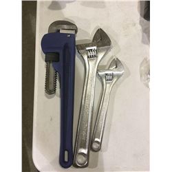 NEW Lot of 3 Williams Wrenches 14" pipe, 14" and 8" Crescent