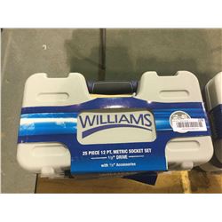 Williams 25 Piece 12 pt. Socket Set 1/2" Drive