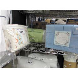 COASTAL COLLECTION QUEEN SHEET SET, KING MEMORY FOAM BAMBOO PILLOW, QUEEN PARK RIDGE COTTON RICH