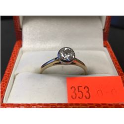 STAMPED 18K DIAMOND SOLITAIRE RING (AUTHENTICITY NOT VERIFIED / POLICE RECOVERY)