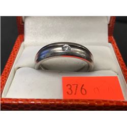 STAMPED 10K DIAMOND SOLITAIRE RING (AUTHENTICITY NOT VERIFIED / POLICE RECOVERY)