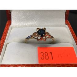 STAMPED 10K BLUE STONE RING (AUTHENTICITY NOT VERIFIED / POLICE RECOVERY)