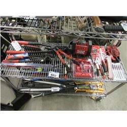 MILWAUKEE LIGHT WITH BATTERY, PRY BARS, CUTTERS, MILWAUKEE TORQUE LOCK TOOL, MILWAUKEE IMPACT