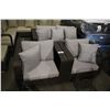 Image 1 : 3 PIECE PATIO SET INCLUDING LOVESEAT AND PAIR OF ARMCHAIRS WITH EXTRA PILLOWS