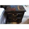 Image 2 : QUEEN SIZE DARK WOOD BED WITH NIGHTSTAND (HEADBOARD, FOOTBOARD & RAILS)