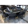 Image 1 : POKER TABLE (GAMES TABLE) WITH 10 FOLDING CHAIRS, PAIR OF POKER CHIP SETS AND MORE ACCESSORIES