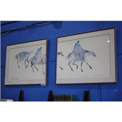 PAIR OF GANGO GALLERY FRAMED PRINTS BY CAROL GRIGG, RIDING HORSES