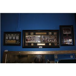 PAIR OF FRAMED OLYMPIC GOLD HOCKEY TEAM POSTERS AND CANUCKS PHOTO