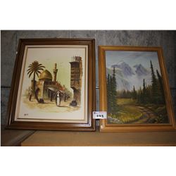 PAIR OF SIGNED FRAMED OIL PAINTINGS