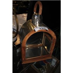 GLASS, WOOD & METAL LANTERN STYLE DISPLAY BOX