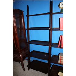 5 TIER DARK WOOD SHELVING UNIT