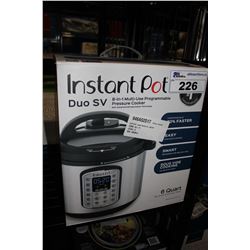 INSTANT POT DUO SV 8-IN-1 PRESSURE COOKER, 6 QUART