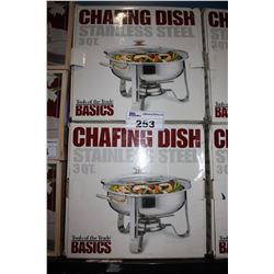 PAIR OF STAINLESS STEEL CHAFING DISHES, 3 QT