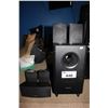 Image 2 : LOT OF ONKYO AUDIO INCLUDING SKW-395 SUBWOOFER AND ASSORTED SPEAKERS (SKC-395, SKF-395, SKR-395)