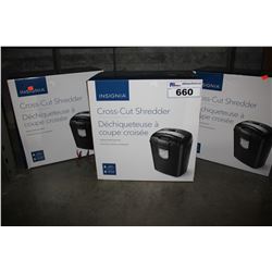 3 INSIGNIA CROSS-CUT SHREDDERS