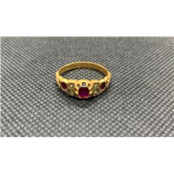 18K LADIES RING WITH RUBIES AND DIAMONDS RV 550.00