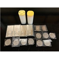 101 OUNCES SILVER COINS AND BARS