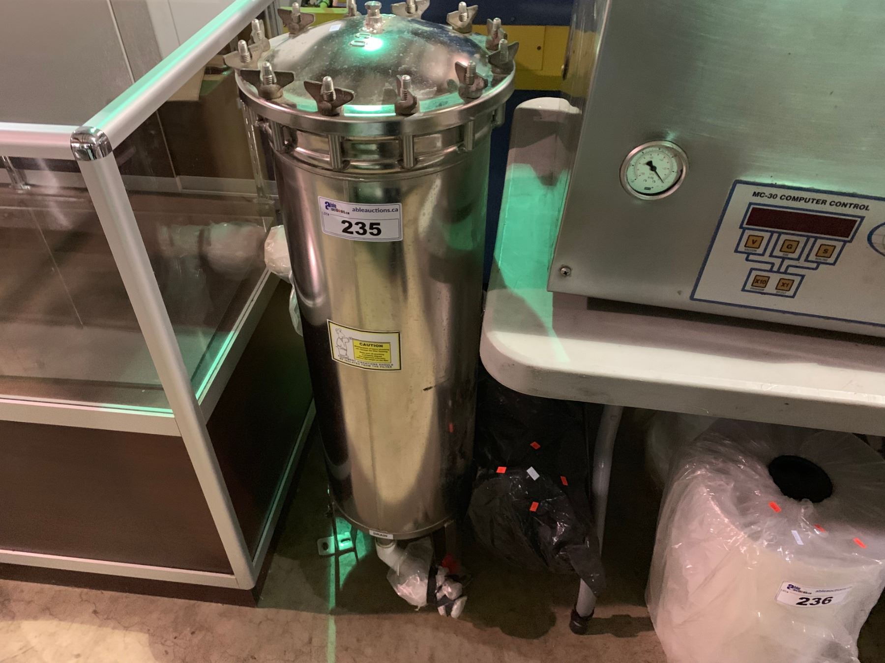 LARGE COMMERCIAL STAINLESS STEEL MICRO WATER FILTER WITH 2 INSERTS