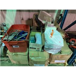 PALLET OF ASSORTED COMMERCIAL CONVEYOR SYSTEM PARTS & PUMP PARTS