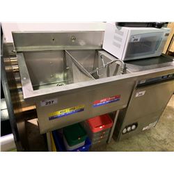 DUAL SINK 58" X 30" STAINLESS STEEL COMMERCIAL DISHWASHER STATION WITH SPRAYER / FAUCET