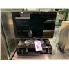 Image 1 : SONY AUDIO CONTROL CENTER, HP MONITOR, BOX OF ASSORTED SECURITY CAMERAS  & SECURITY SYSTEM PARTS