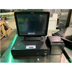 PARTNER SINGLE STATION POS SYSTEM WITH MONITOR, PRINTER & CASH DRAWER