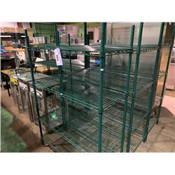 4 TIER 18D X 42W X 62H GREEN COATED "METRO RACK" RESTAURANT SHELF