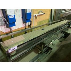 9'10" LONG 8" WIDE STAINLESS STEEL / PLASTIC POWERED CONVEYOR SYSTEM