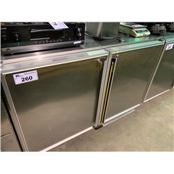 SILVER KING SKF48 DUAL DOOR MOBILE STAINLESS STEEL COUNTER HEIGHT COMMERCIAL FREEZER