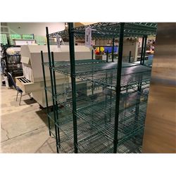 5 TIER 24D X 48W X 74H GREEN COATED "METRO RACK" RESTAURANT SHELF