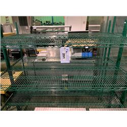 4 TIER 18D X 60W X 62H GREEN COATED "METRO RACK" RESTAURANT SHELF