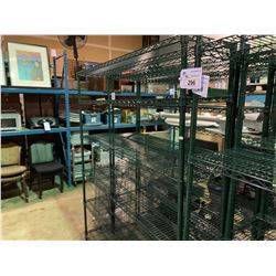 6 TIER 14D X 60W X 74H GREEN COATED "METRO RACK" RESTAURANT SHELF