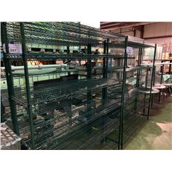 6 TIER 14D X 60W X 74H GREEN COATED  METRO RACK  RESTAURANT SHELF