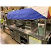Image 2 : STAINLESS STEEL 84W X 30D X 36H COMMERCIAL MOBILE 4 DOOR SERVING STATION WITH GLASS SNEEZE GUARD, 3