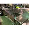Image 1 : TRIPLE SINK 89" X 25" STAINLESS STEEL COMMERCIAL DISHWASHER STATION WITH SPRAYER / FAUCET