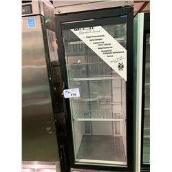 HABCO MODEL SE18SXG STAINLESS STEEL SINGLE DOOR GLASS FRONT MOBILE DISPLAY COOLER