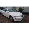 Image 1 : 2004 MAZDA 6, WHITE, 4DRSD, GAS, AUTOMATIC, VIN#1YVFP80C445N42638, TMU *NO KEYS, MUST TOW, NOT