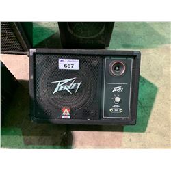 PAIR OF PEAVEY MODEL 112DL PROFESSIONAL LOUD SPEAKERS & PEAVEY 112M FLOOR MONITOR