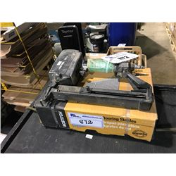 SENCO AIR NAILER & BOX OF FLOORING STAPLES