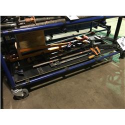 SHELF OF ASSORTED LARGE TOOL & WOOD CLAMPS