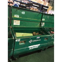 GREENLEE 2448/23273 24"X48"X24" 16.0 CU FT JOB SITE STORAGE BOX WITH CONTENTS