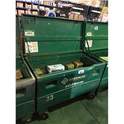 GREENLEE 2448/23273 24"X48"X24" 16.0 CU FT JOB SITE STORAGE BOX WITH CONTENTS