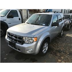 2008 FORD ESCAPE, GREY, 4DRSW, GAS/ELECTRIC, AUTOMATIC, VIN#1FMCU93148KC96890, 149,221KMS,